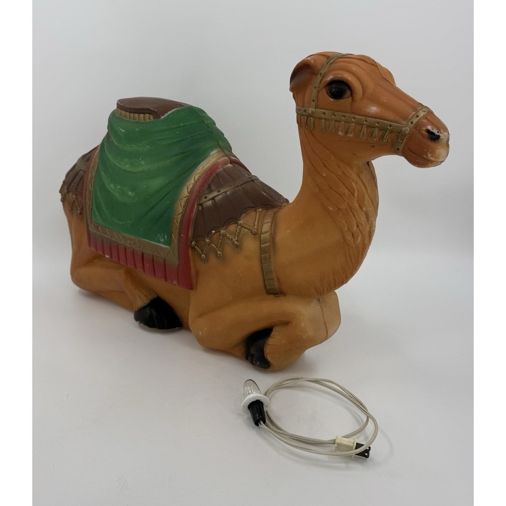 Empire Plastics 1564 Blow Mold Camel Nativity Christmas 27 x 18" w Light Vtg